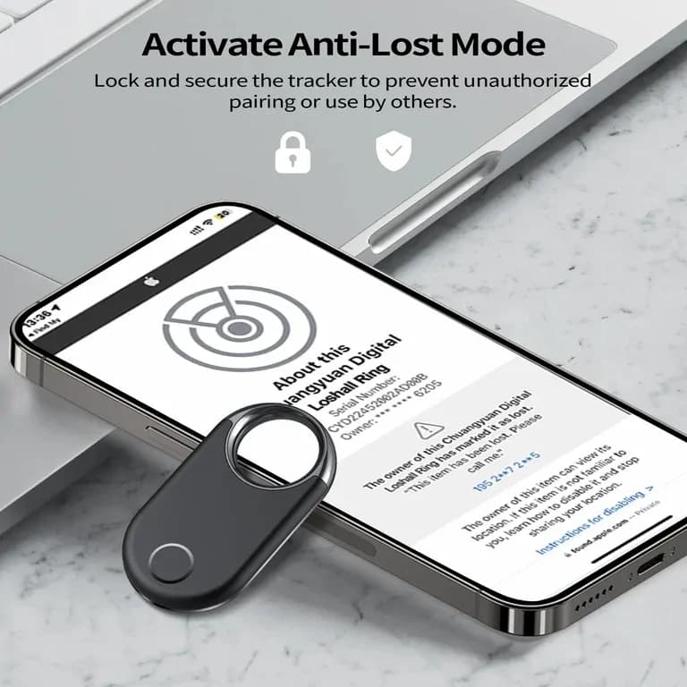 Black Smart Tracker for Apple Find My Luggage and Keys 7