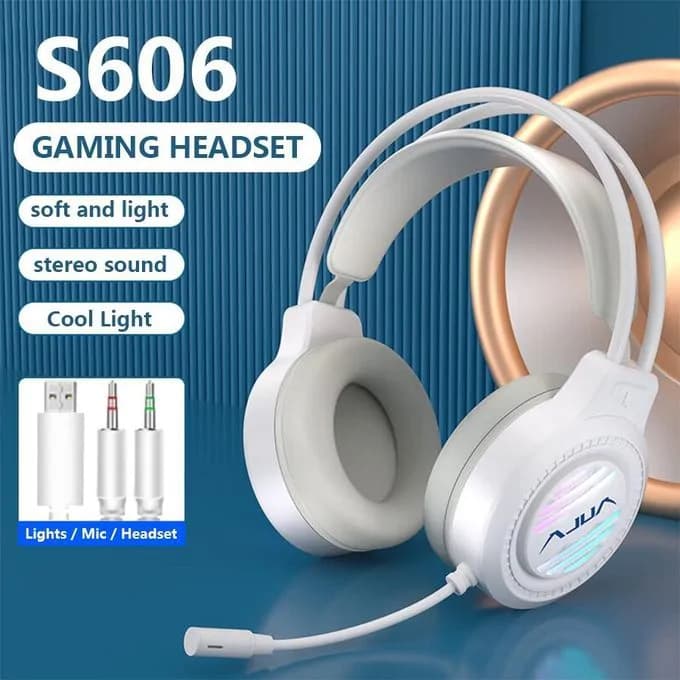 Aula S606 Usb Wired Gaming Headset With Microphone White 2