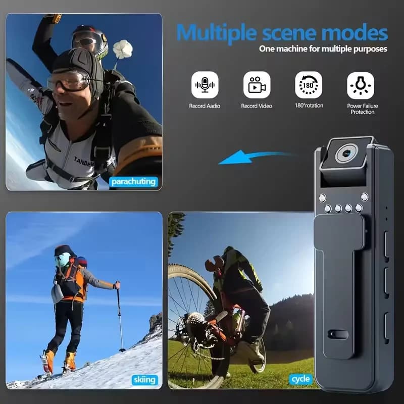 Mini Camera - Hd Micro Cam Magnetic Body Camera Loop Recording Camcorder Security 2