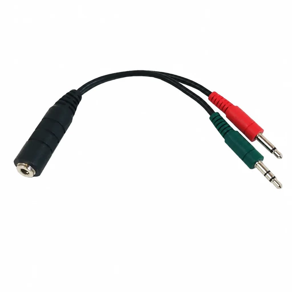 3.5mm Female To 3.5mm Male Jack Y Microphone and Audio Cable