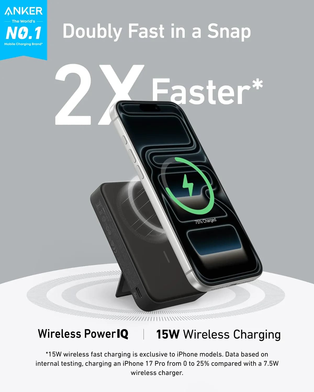 Anker Maggo Power Bank- Qi2 Certified 15w Ultra Fast Magsafe 5