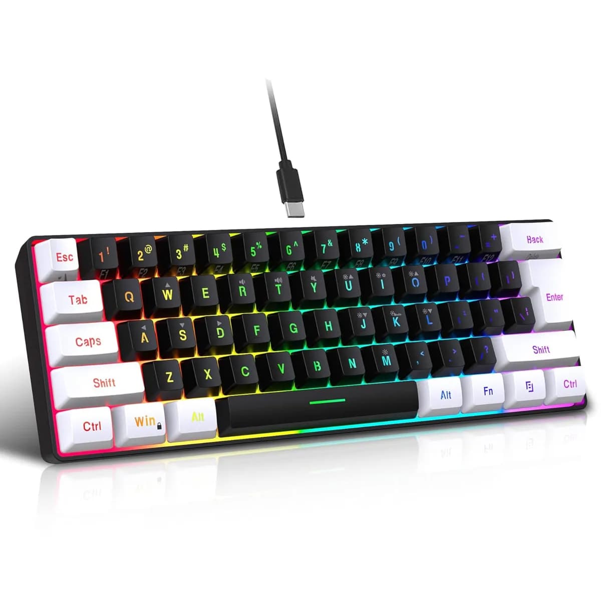 Gaming Rgb Keyboard For Gamers Usb Backlight Keyboard With Multiple Shor - Hxsj V700 - 61 Keys 4