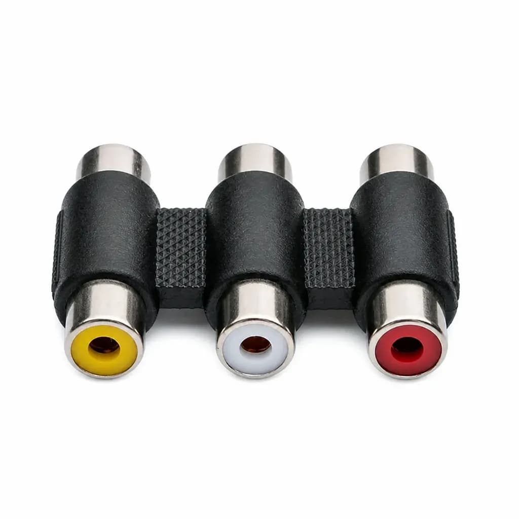 Female To Female Av 3 Rca Audio & Video Coupler Adapter