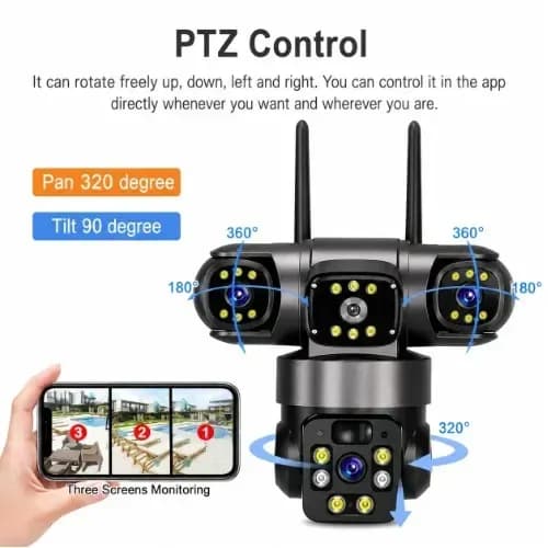 T30 Intelligent Solar PTZ Camera - Triple Lens - 9MP Ultra HD