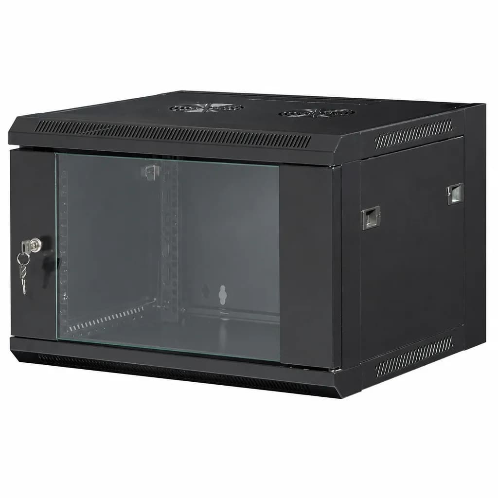 AICO 6U Wall Mount Basic Network Server Data Cabinet Rack – Black
