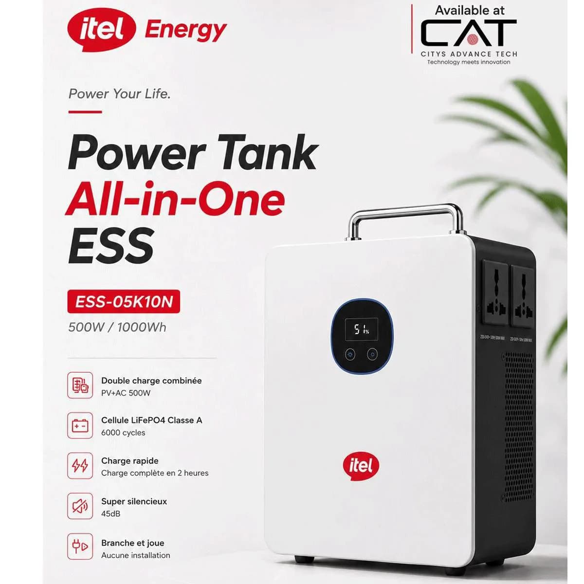 itel Power Tank 500W Hybrid Solar Power Station + 1kWh LiFePO4 Battery 2