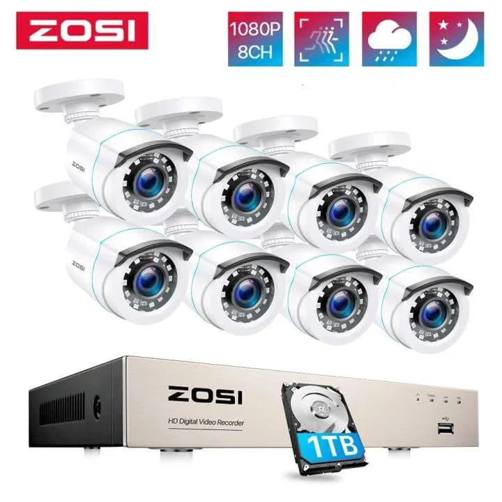 ZOSI 8CH Outdoor CCTV Camera System – 5MP Lite H.265+ DVR with AI Human & Vehicle Detection and 4 × 1080P Weatherproof Cameras 4
