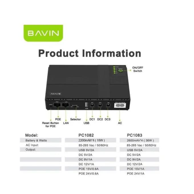 Bavin Original UPS 8800mah DC Router power bank 2