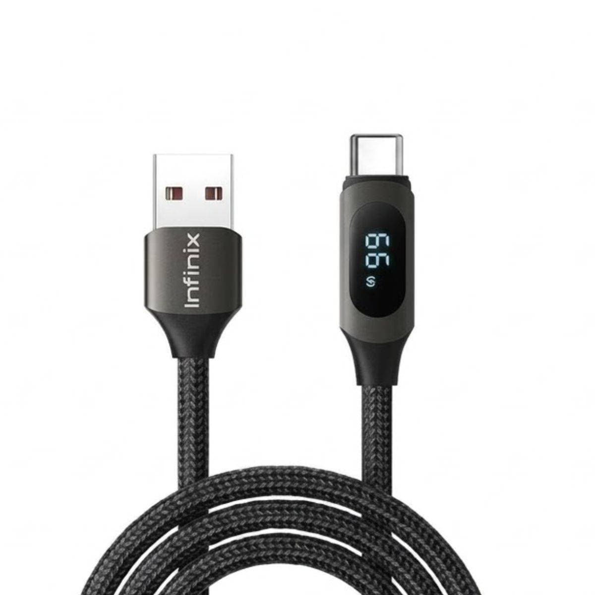 Infinix XDC76A (USB A to Type C)27W Braided Wired 2.4A 2
