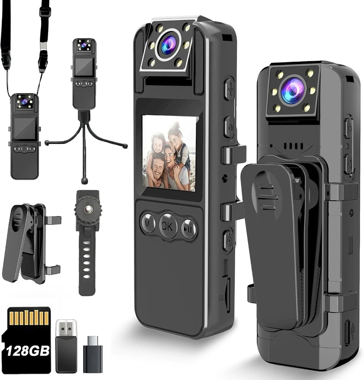 HD Video Infrared Security Body Clip Camera With Night Vision
