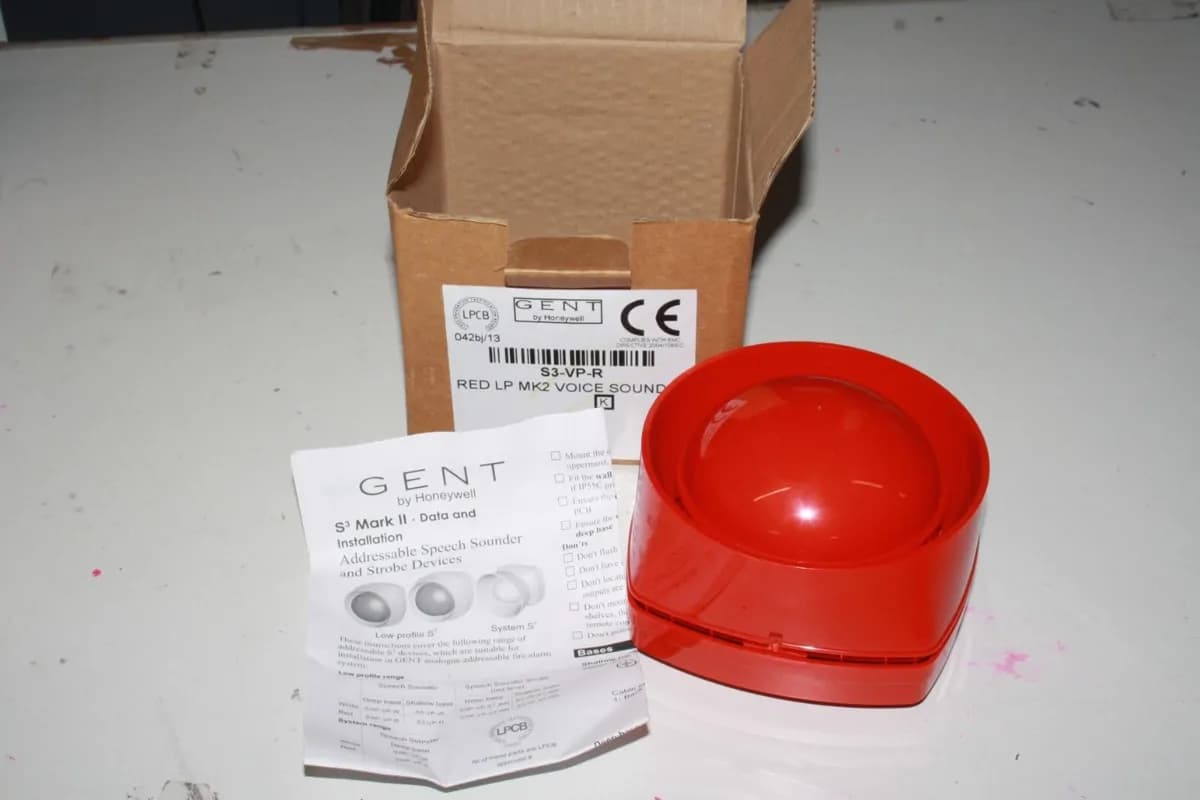 Gent S3-S-R S-cubed Addressable Fire Alarm Sounder Red Body 4