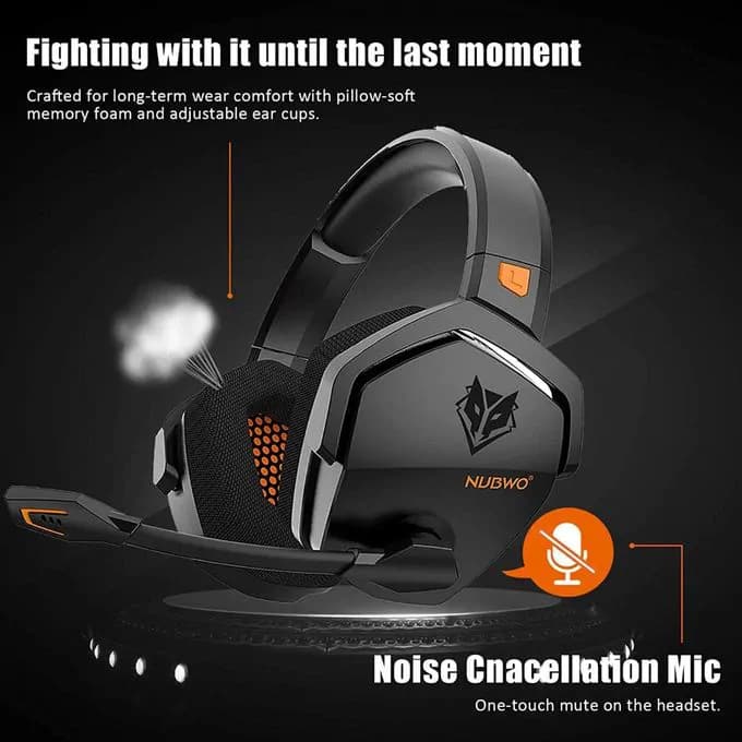 Nubwo G06 Gaming Headset - Orange & Black 5