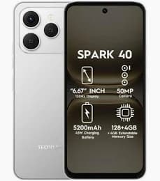 Tecno Spark 40 4GB Ram 128 GB Rom 6.67  5200 mAh 3