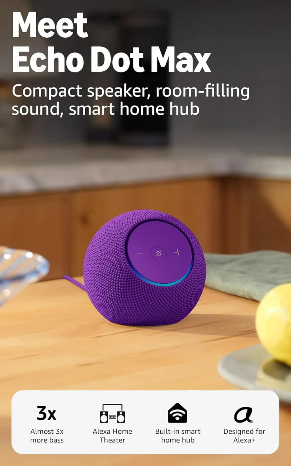 Amazon Echo Dot Max Purple Smart Speaker 7