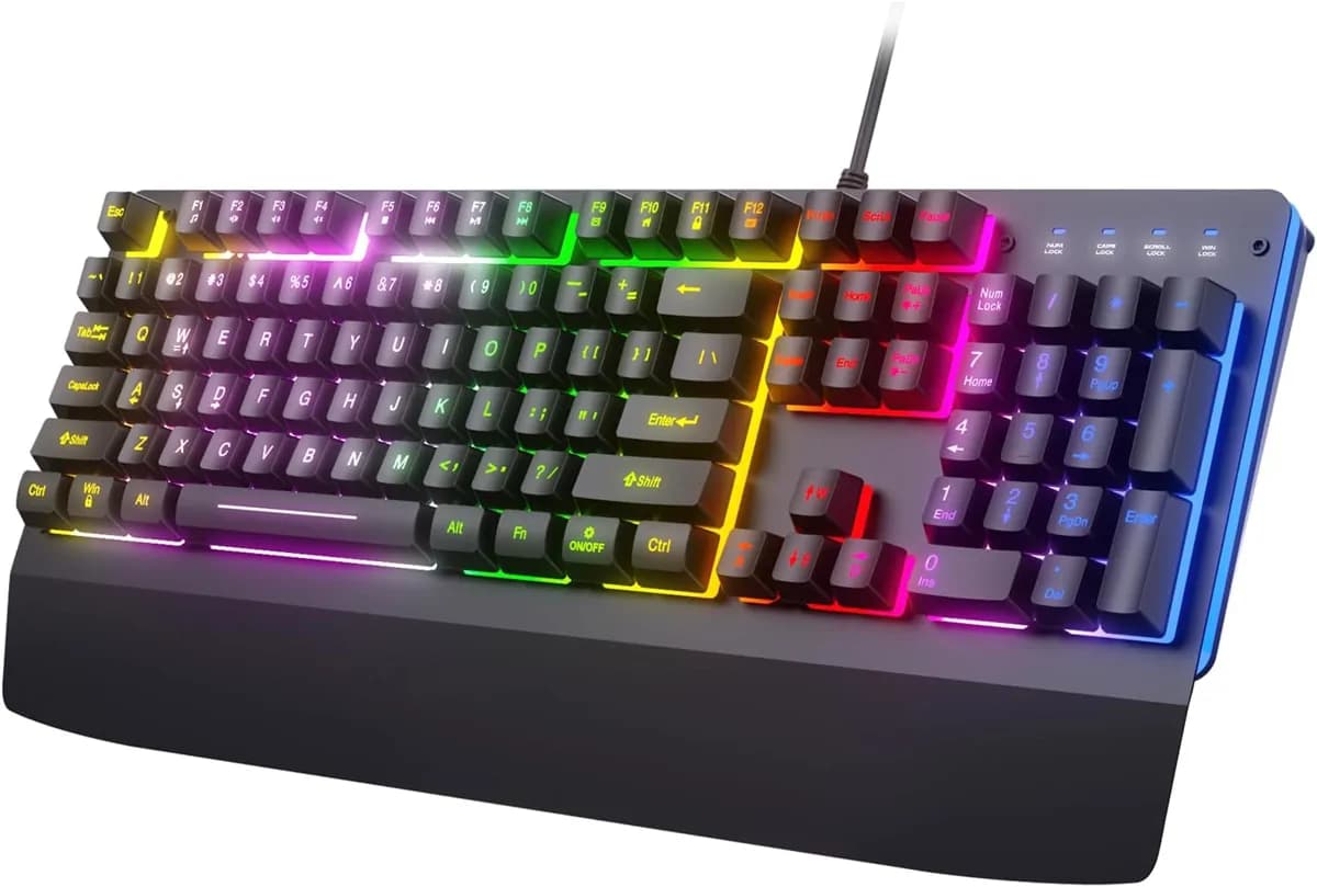 Wired Gaming Keyboard with Rainbow Backlighting 2