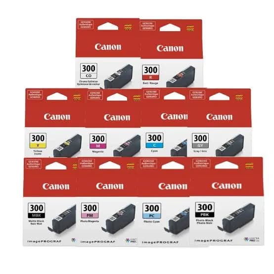 Canon PFI-300 Ink Cartridges Full Set X 10 2