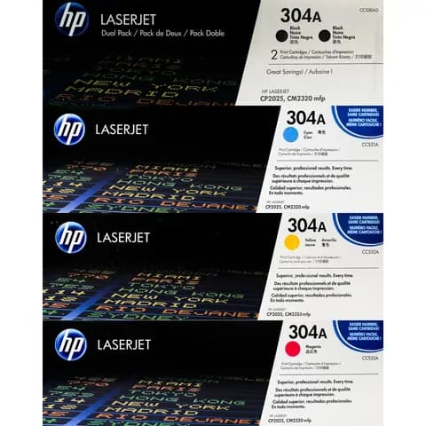 Replacement HP 304A Toner Cartridges CC530A CC531A CC532A CC533A 3