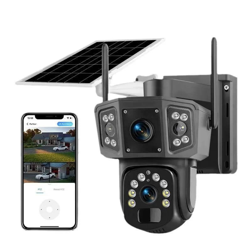 Smart AI 4K Solar Powered Security Camera – Wireless 4G/5G Dual Lens PTZ Outdoor CCTV with Night Vision & Battery Backup 2