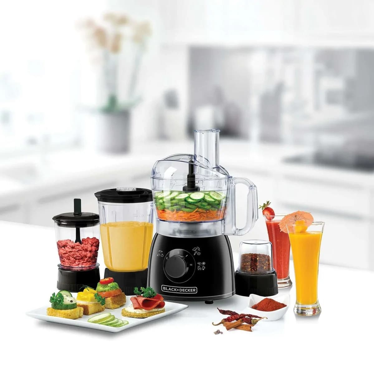 Black+Decker KR43-B5 400W Food Processor with Blender & Grinder 3