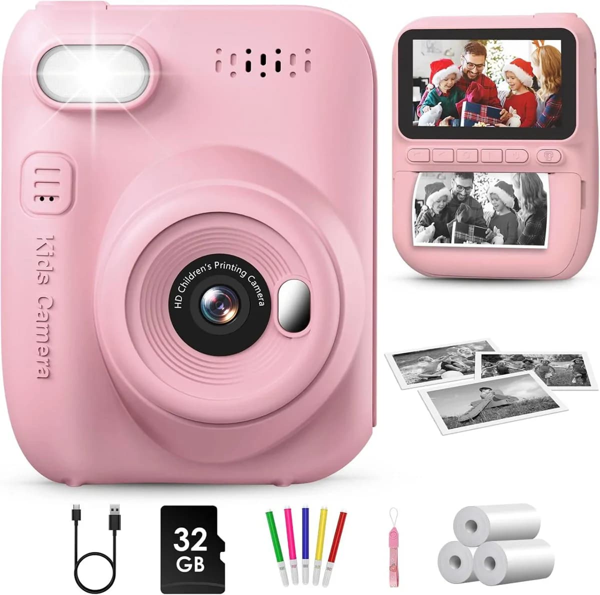 Greenkinder Kids Instant Print Camera - Pink 2