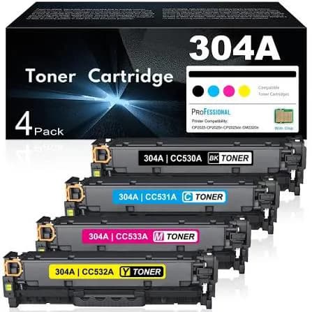Replacement HP 304A Toner Cartridges CC530A CC531A CC532A CC533A 4