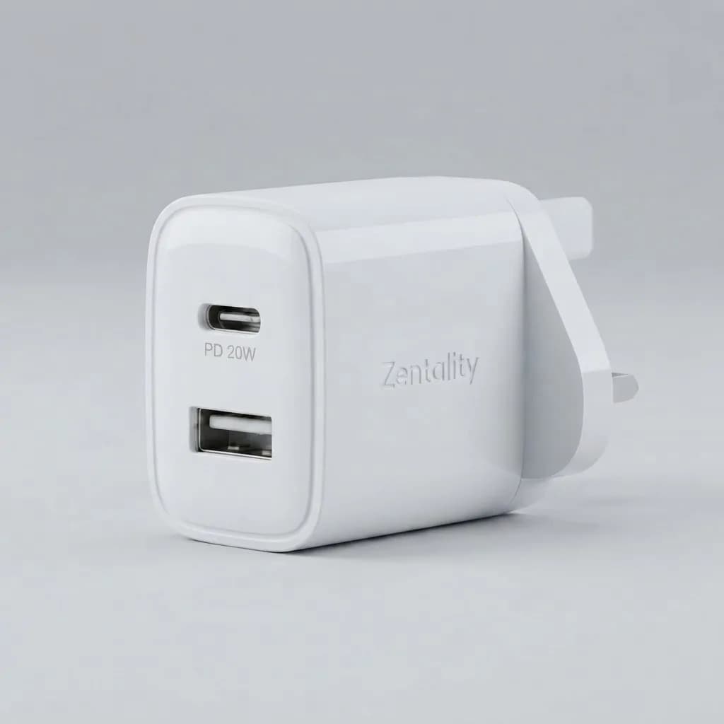 Zentality UK charger 20W Compo Dual Port A+C PX201C-03 3