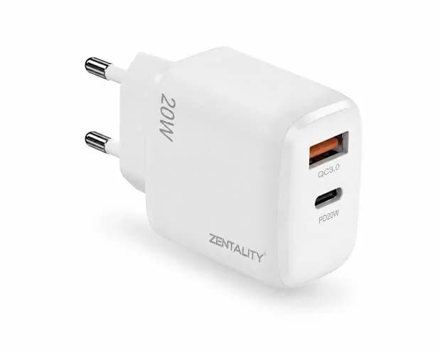 Zentality EU Charger 20W Dual port A+C 2