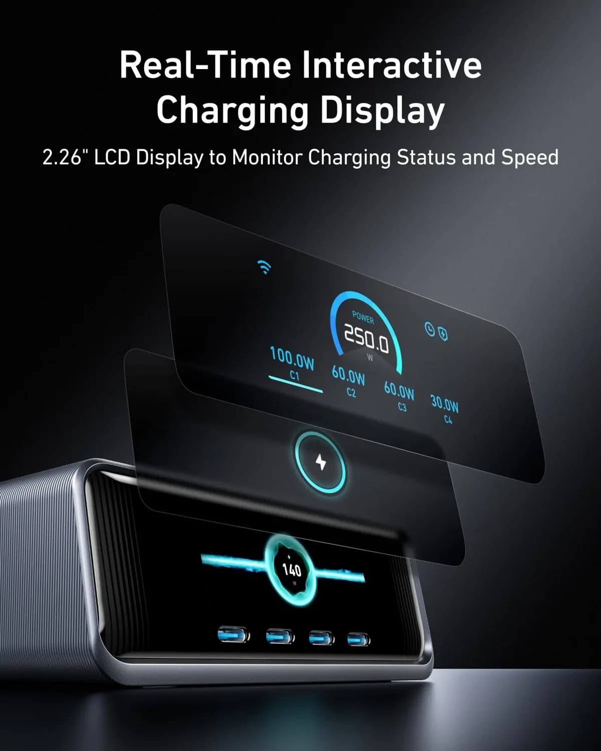 Anker Prime Charger- 250w Gan Prime Usb C Charging Station 4