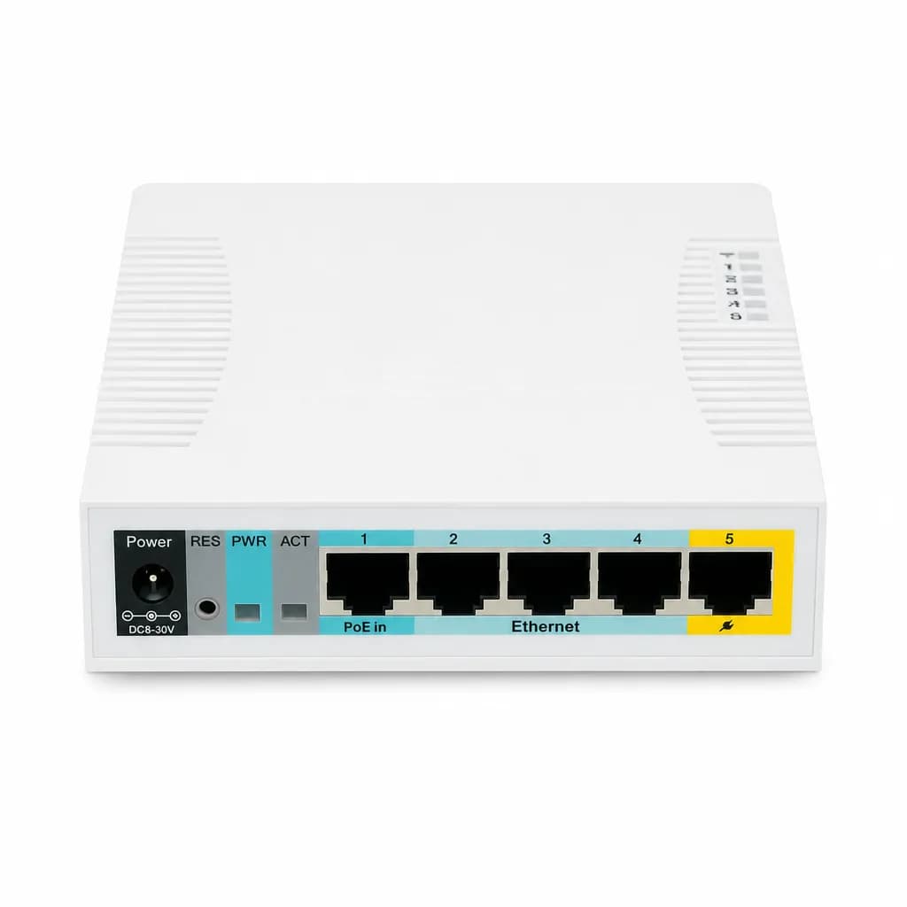 MikroTik RB951Ui-2HnD 2.4GHz Wireless Router 5-Port PoE