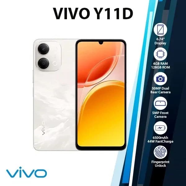 Vivo Y11d 6gb Ram 128gb Rom Dual Sim 6.7 inche 6500mAh Andriod 16 4