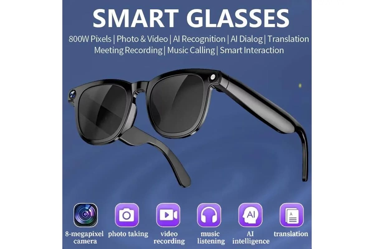 Ai Smart Video Recording Photo Sunglasses -8MP 4K HD 4