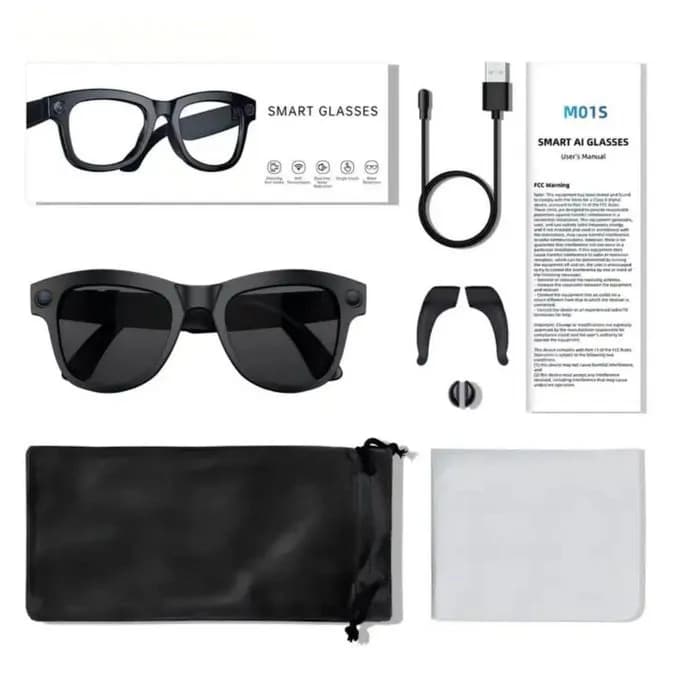 M01s Smart Sunglasses 8MP HD Camera AI ChatGPT ENC BT Call Red 3