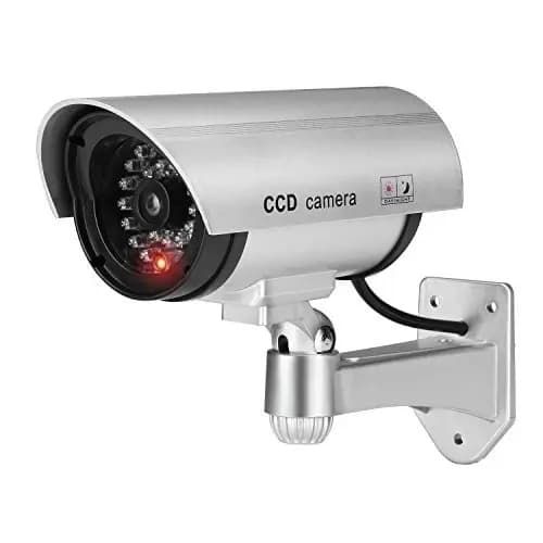 Ccd Dummy Cctv Camera Flashing Led Light - Silver 2