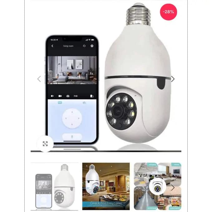 360° Panoramic Wifi Camera With Hd Resolution + Ir Led