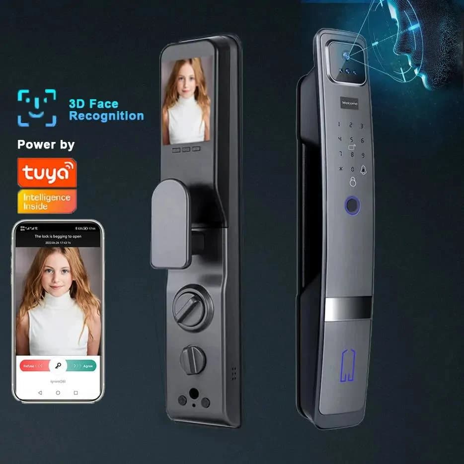 Smart Biometric Door Lock Access,Fingerprint, 3D Face Recognition & WiFi 4