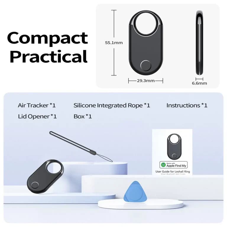 Black Smart Tracker for Apple Find My Luggage and Keys 3