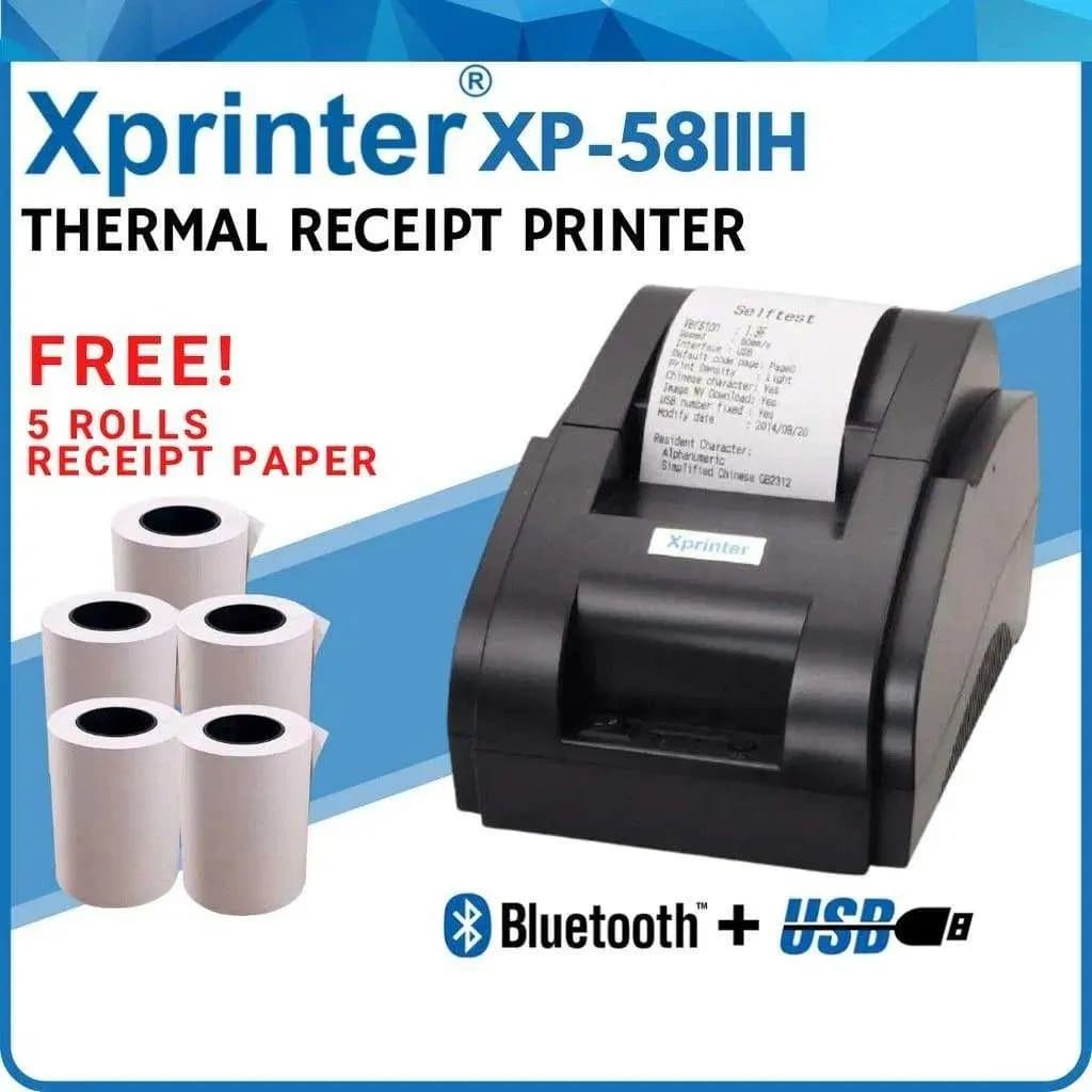 Xprinter 58mm Thermal Receipt POS Printer + 5 Rolls Paper 2