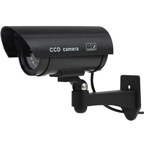 CCD Dummy CCTV Camera Flashing LED Light - Black 2