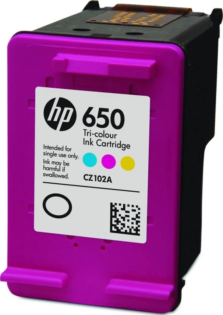 HP 650 Ink Cartridges Complete Set Black and Tri Colour 3