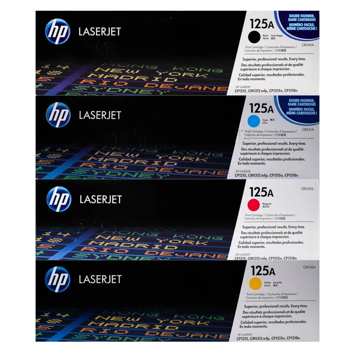 Replacement HP 125A Toner Cartridges Cb540a Cb541a Cb542a Cb543a 2