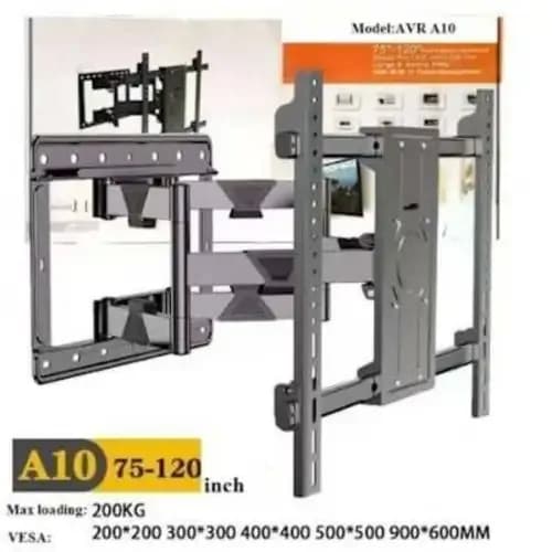 A&S Television Wall Stand 75–120 Inches – Black 7