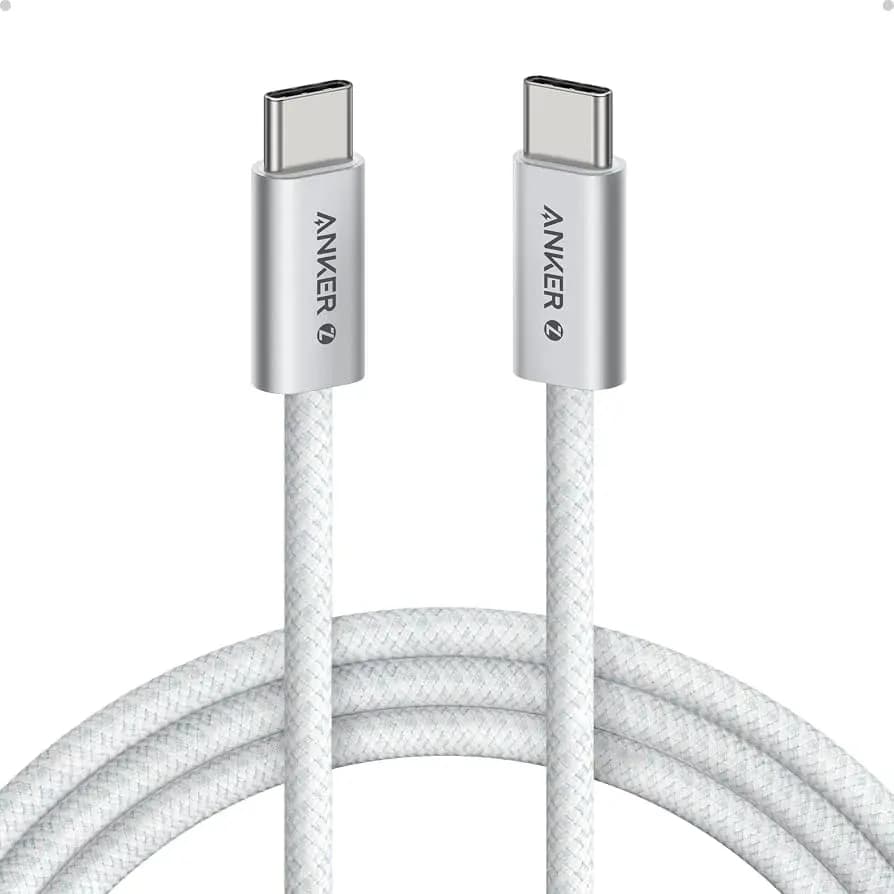 Anker Zolo USB C To USB C Braided Fast Charging Cable White 6