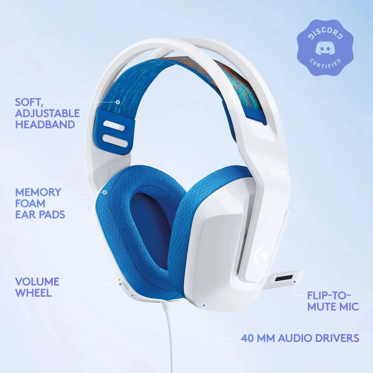 Logitech G335 Wired Gaming Headset - With Flip To Mute Microphone 5