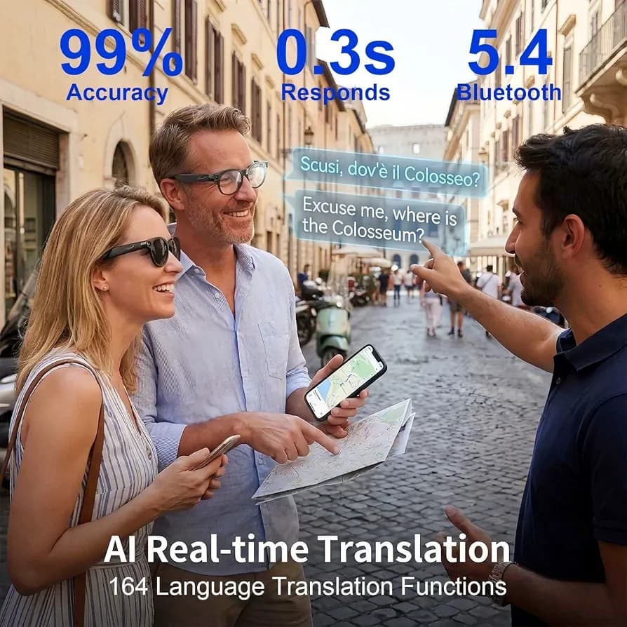 8MP High Vision Intelligent AI Smart Wireless Eye Glass Camera 3