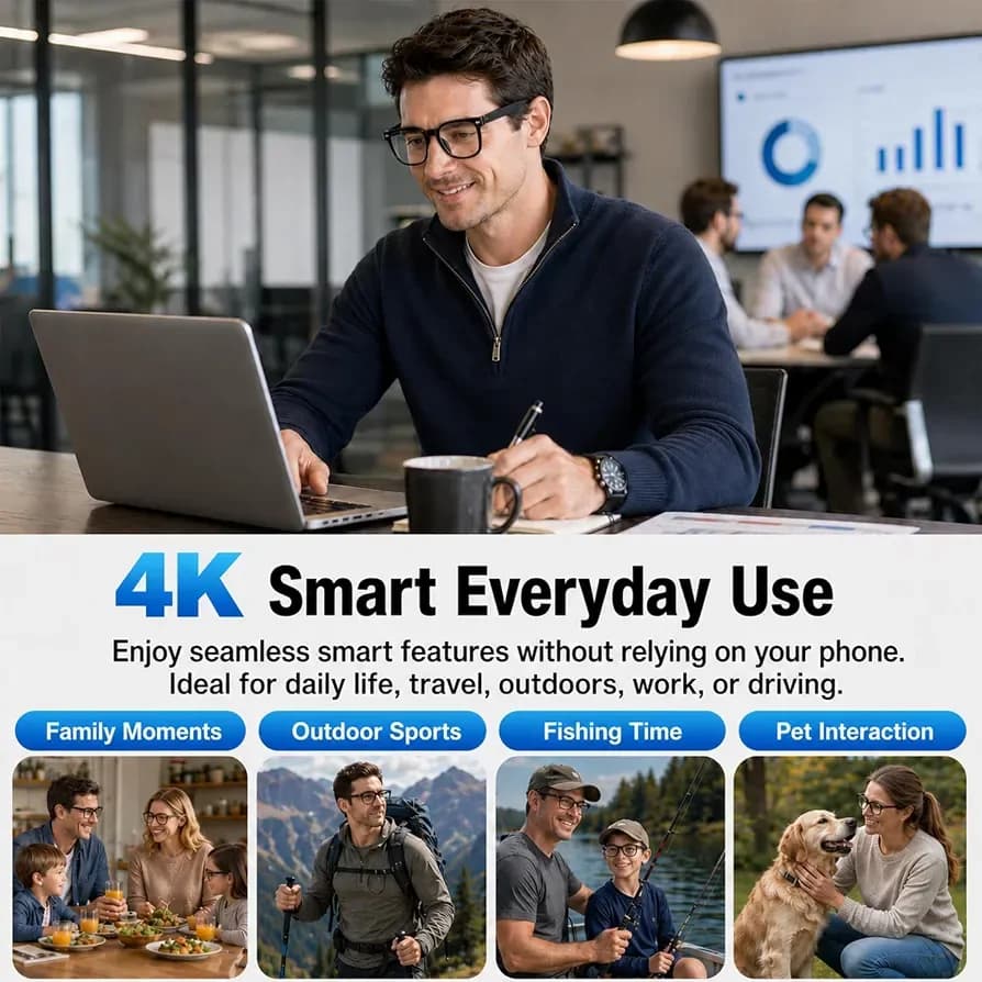 SNT Stride AI Smart Glasses 4K Camera, ChatGPT & BT Call 3