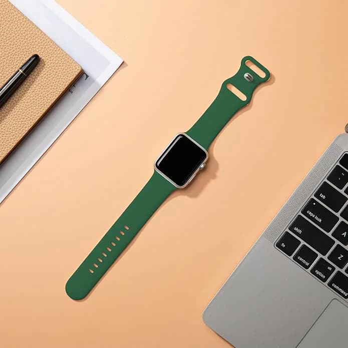 Apple Watch 44mm /42mm Silicone Replacement Straps - Green 2