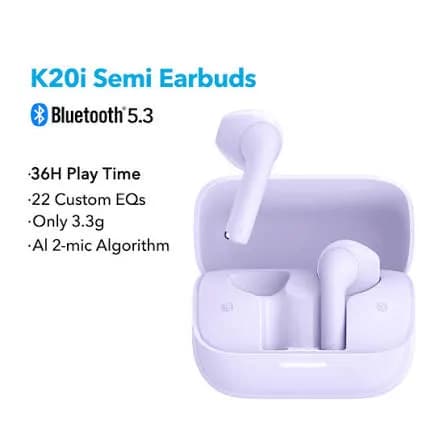 Anker Soundcore K20i Semi-in-ear Earbud Wireless Bluetooth–Purple 2