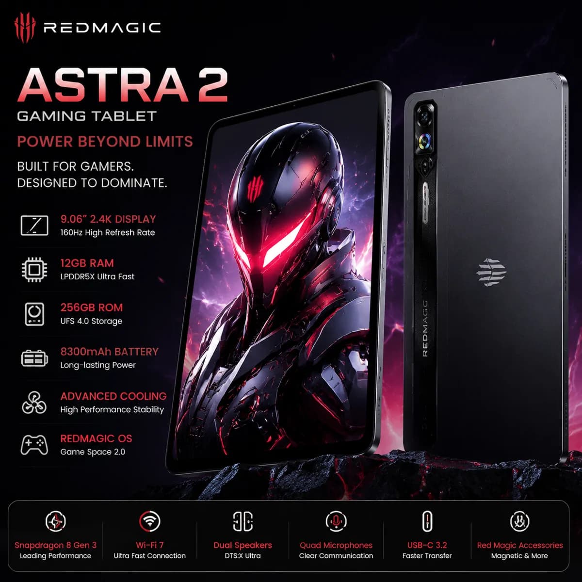 ZTE RedMagic Astra 2 12GB Ram 256GB Rom 9.06 inch 8300mAh