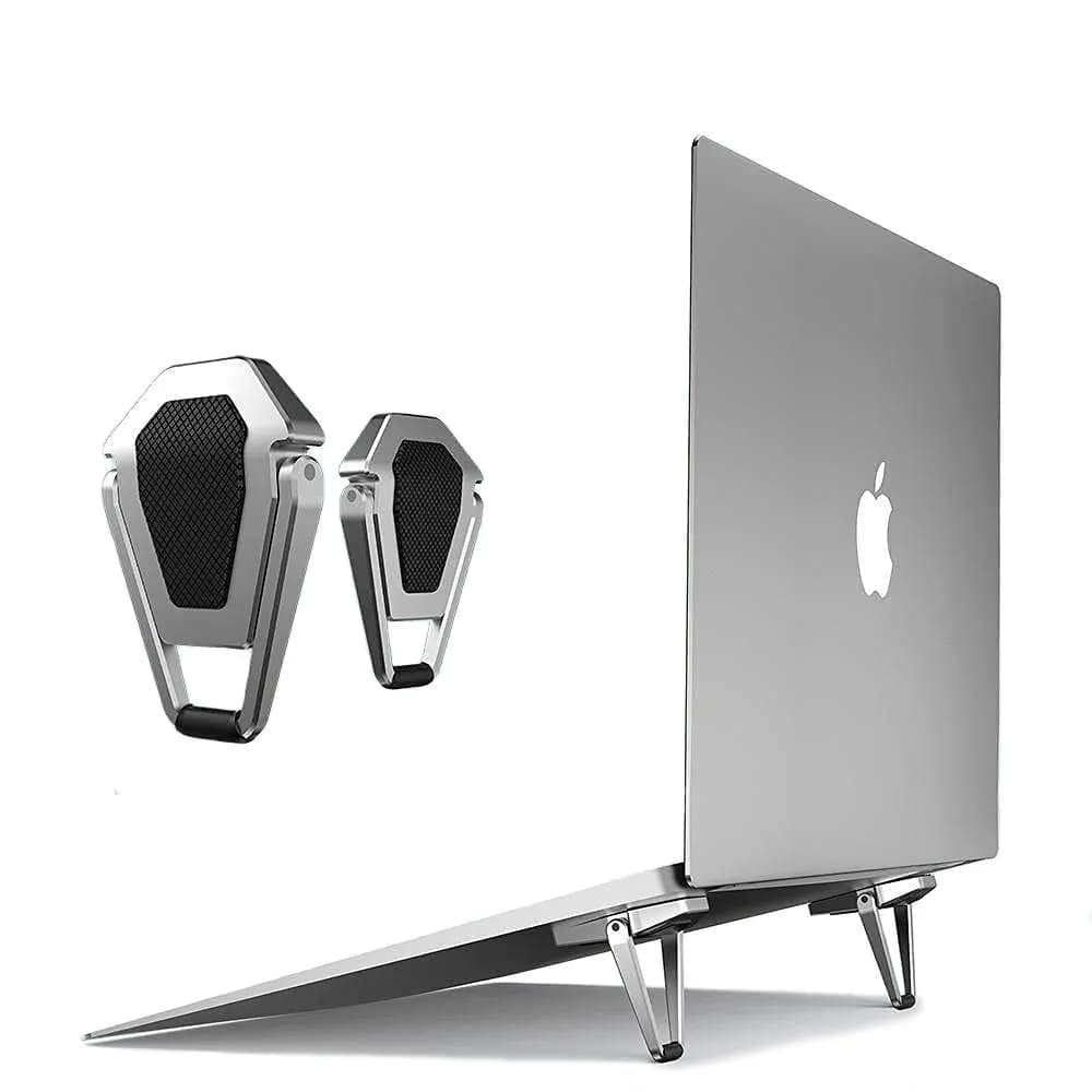 Shield Type Laptop Stand - 1 Pair - Silver/Black 4