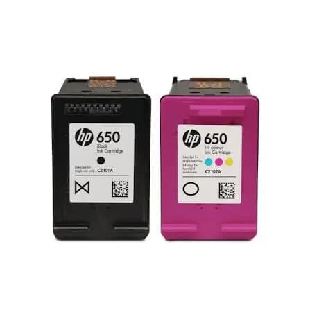 HP 650 Ink Cartridges Complete Set Black and Tri Colour 2